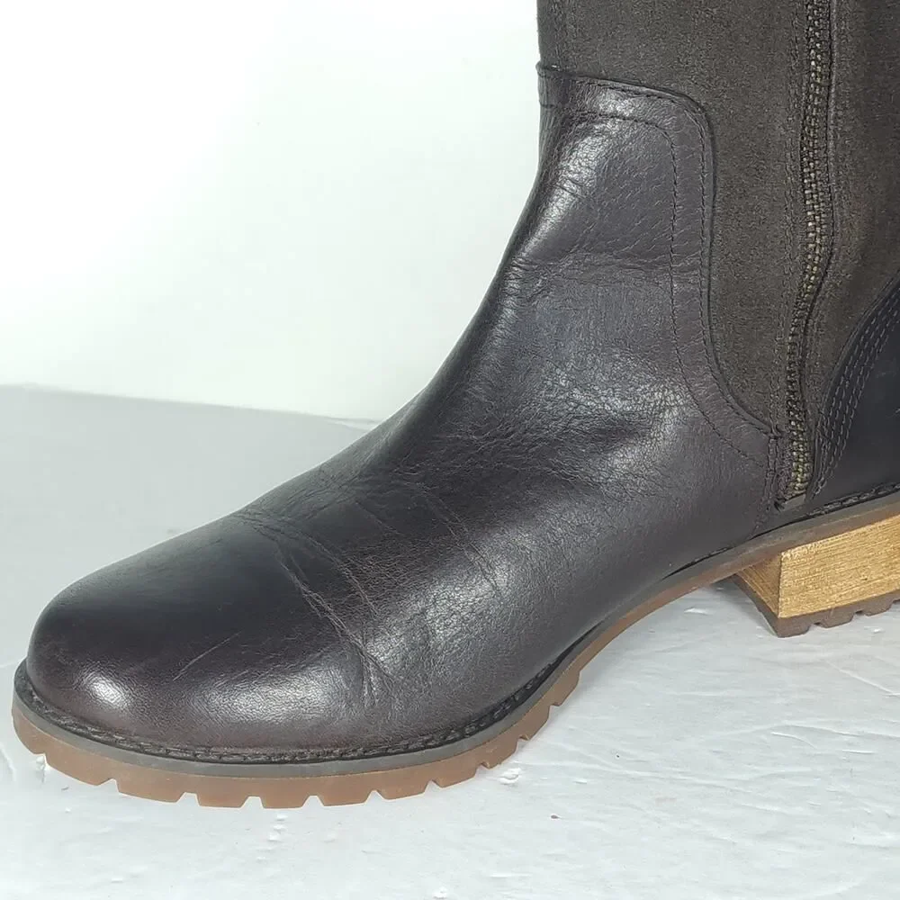 Timberland Women's Bethel Heights US9 Brown Leather Zip Knee High Riding Boots